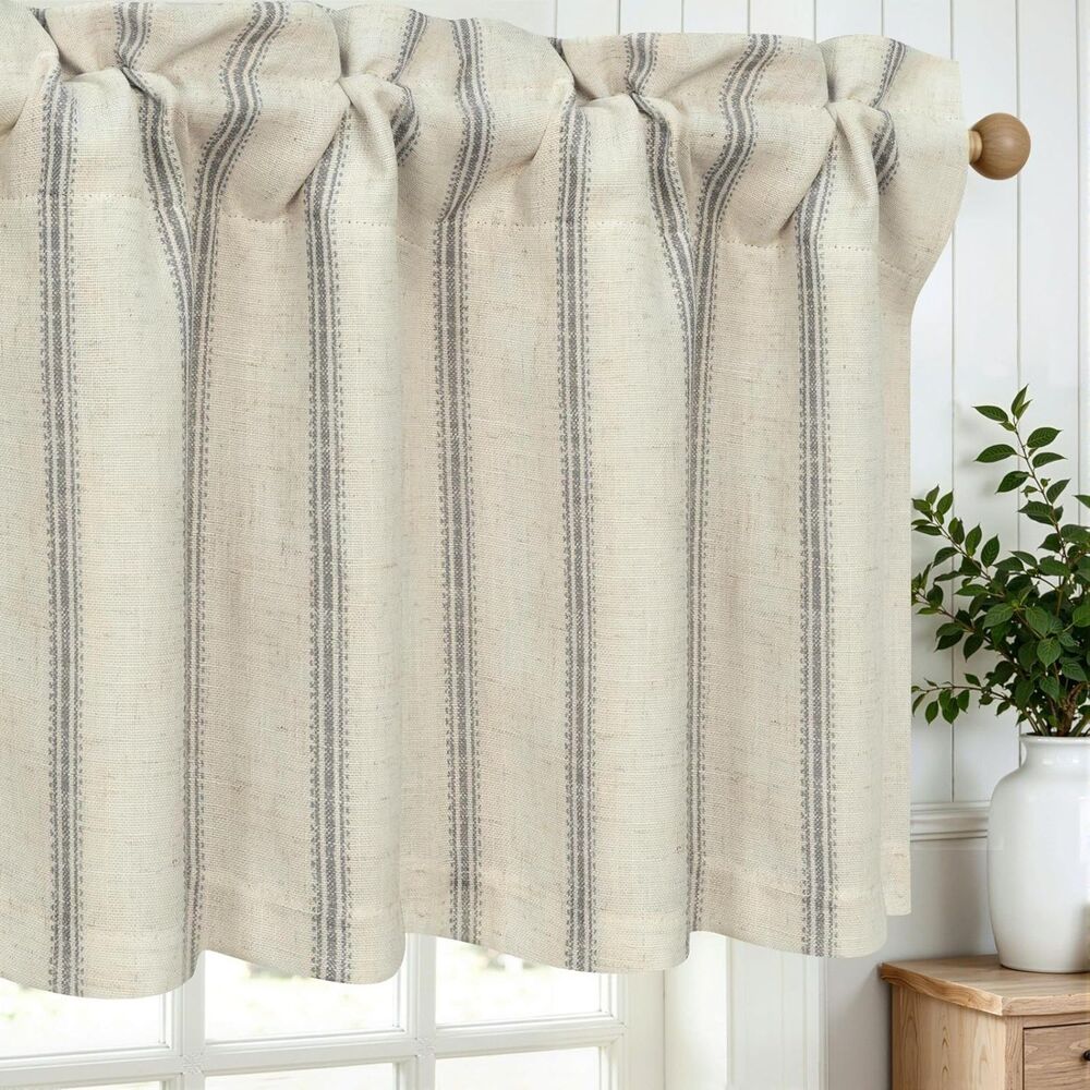 Single 52 x 14" Double Layer Thermal Valance 3 Inch Rod Pocket (Farmhouse Gray)